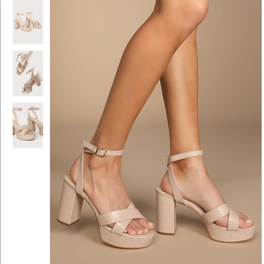 Selah Nude Croc Heel